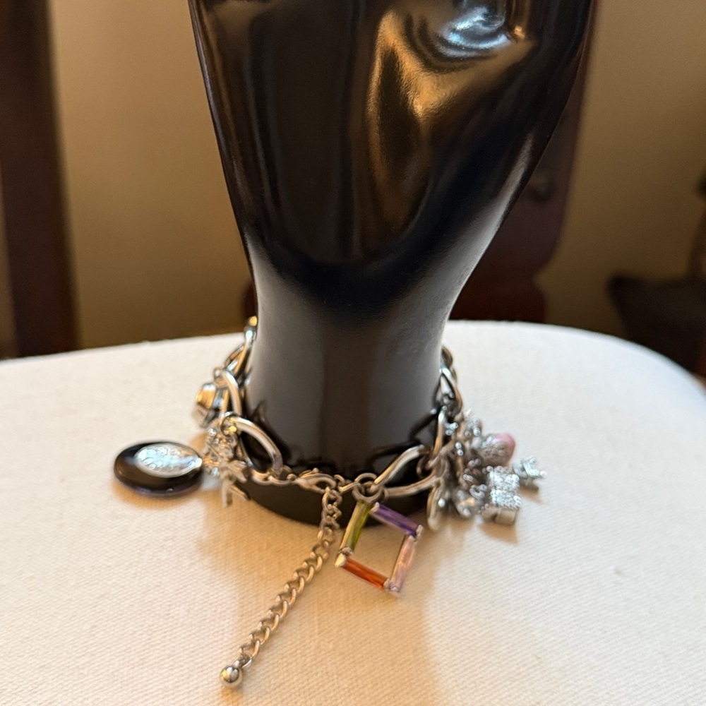 Silver-tone Adjustable Charm Bracelet with 12 charms. - Picture 8 of 8